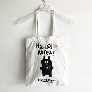 Halloj Korea! Flying Tiger Copenhagen Tote Bag Fabric Reusable Shopping Shopper